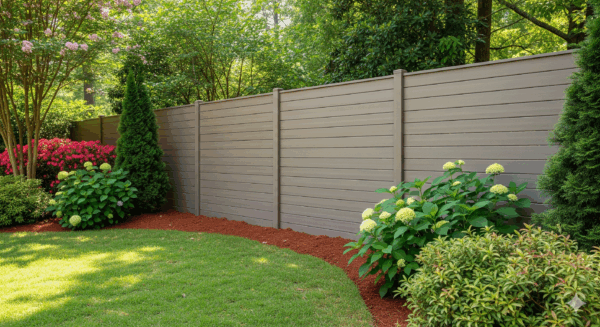 Composite fence materials installed in Georgia backyard showing durability in humid climate